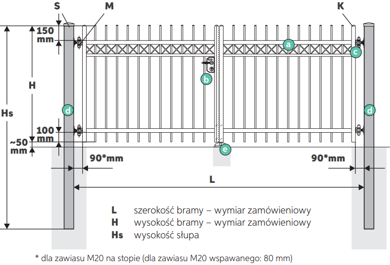 brama dwuskrzydłowa Jantar