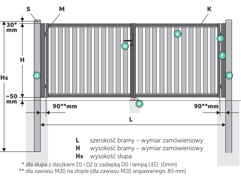 brama dwuskrzydłowa Kwarc