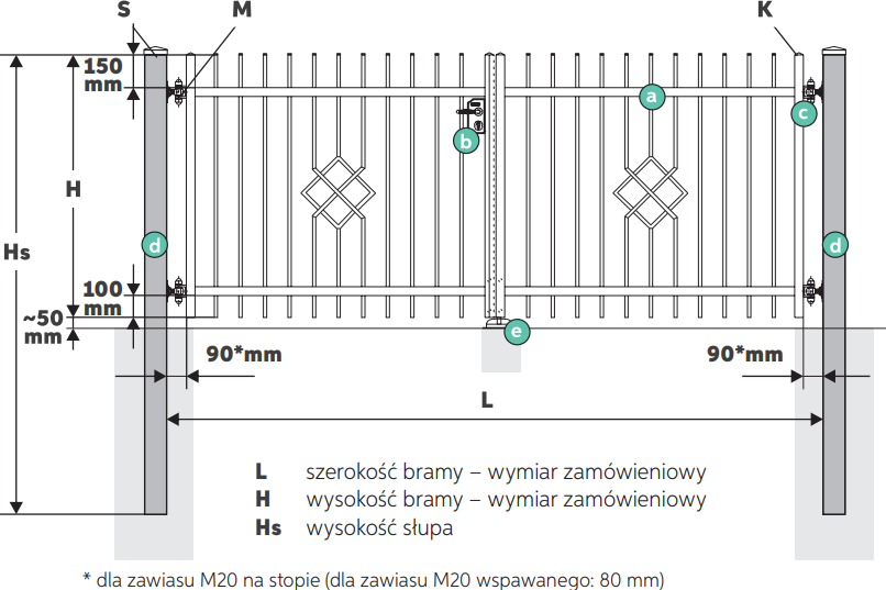 brama dwuskrzydłowa Rubin